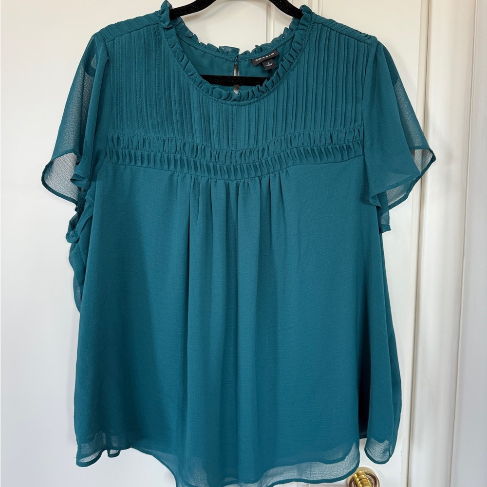 Teal Chiffon Blouse from Torrid